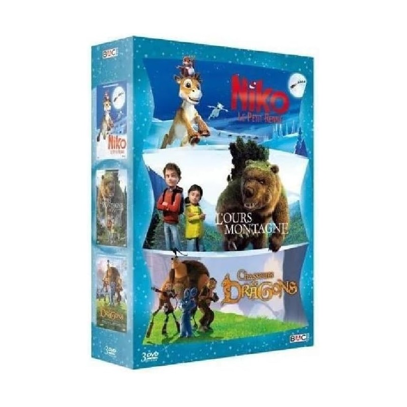 DVD Niko + l'ours Montagne + Chasseurs de Dragons (coffret animation)