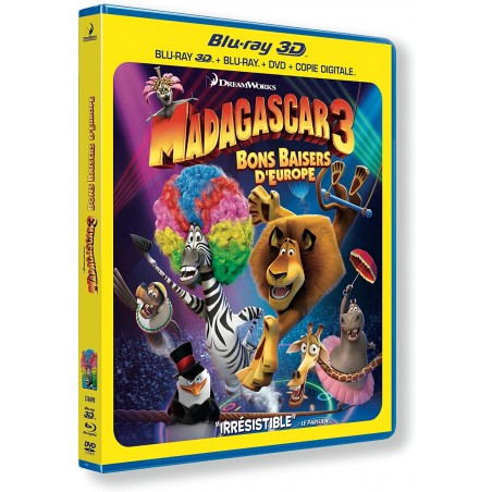 Blu Ray Madagascar 3 : Bons Baisers d'europe (Combo 3D + Blu-Ray + DVD + Copie Digitale)